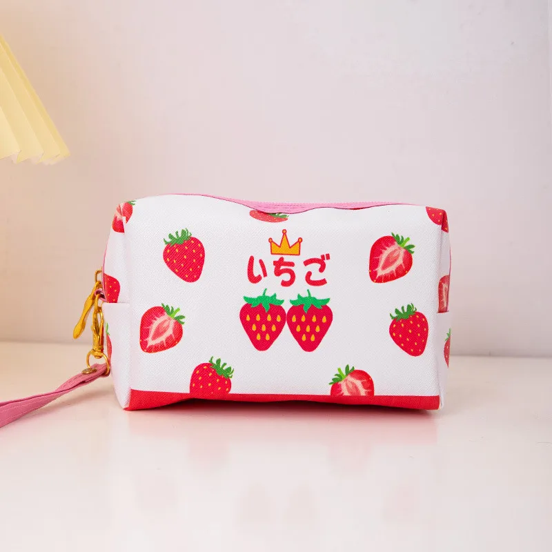 

Kawaii Cartoon Cosmetics Bag For Girls PU Toiletry Box Large Capacity Waterproof Portable Travel Storage Pouch