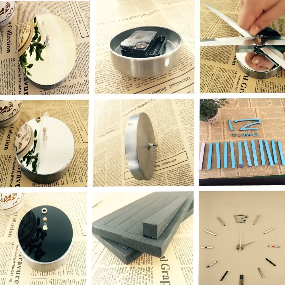 Большая наклейка для настенных часов Современный дизайн DIY часы искусство 3D Декоративные Висячие большие настенные домашние декоративные часы бесшумные