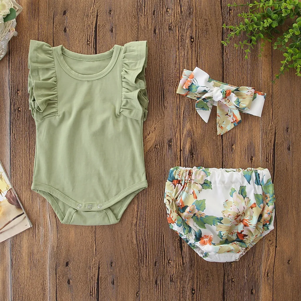 Одежда для малышей девочек комбинезон без рукавов новорожденных короткий рукав