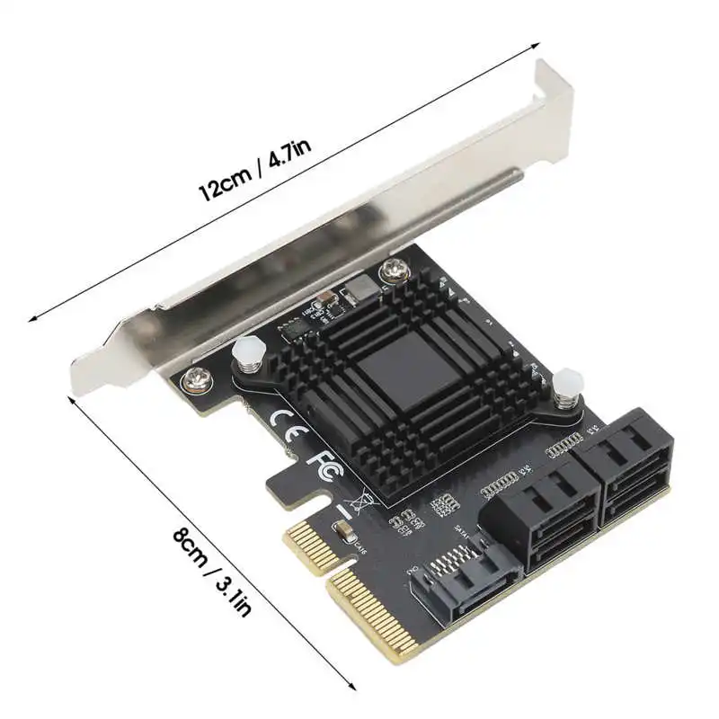 

Expansion Card PCI-E to 5 Ports SATA3.0 Module Converter Board JMB585 Chip for Computer micro usb computer cables