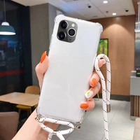 luxury cute lanyard silicone phone case for iphone 13 12 mini 11 pro max se xsmax xr x 8 7 6 plus ultra thin necklace rope cover