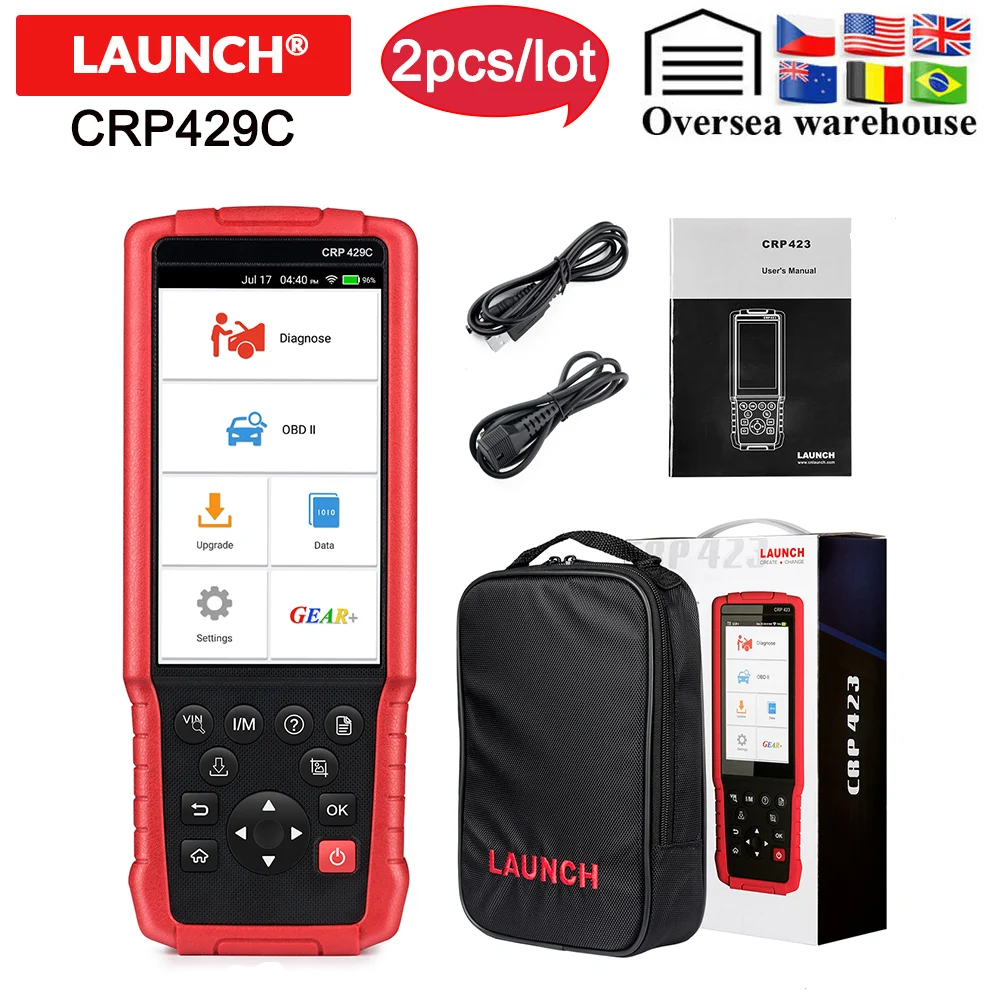 2 шт./лот LAUNCH CRP429C 4 системы OBD2 автоматический сканер для двигателя/ABS/Подушка