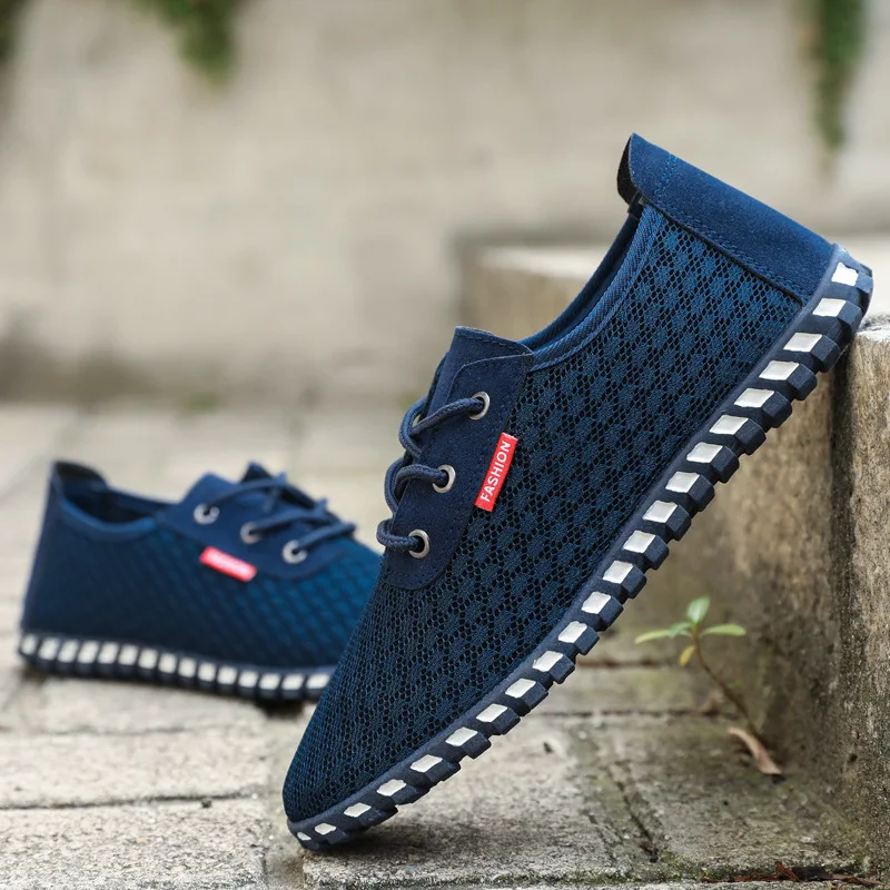 Новинка летняя дышащая сетчатая повседневная обувь для мужчин модная Спортивная