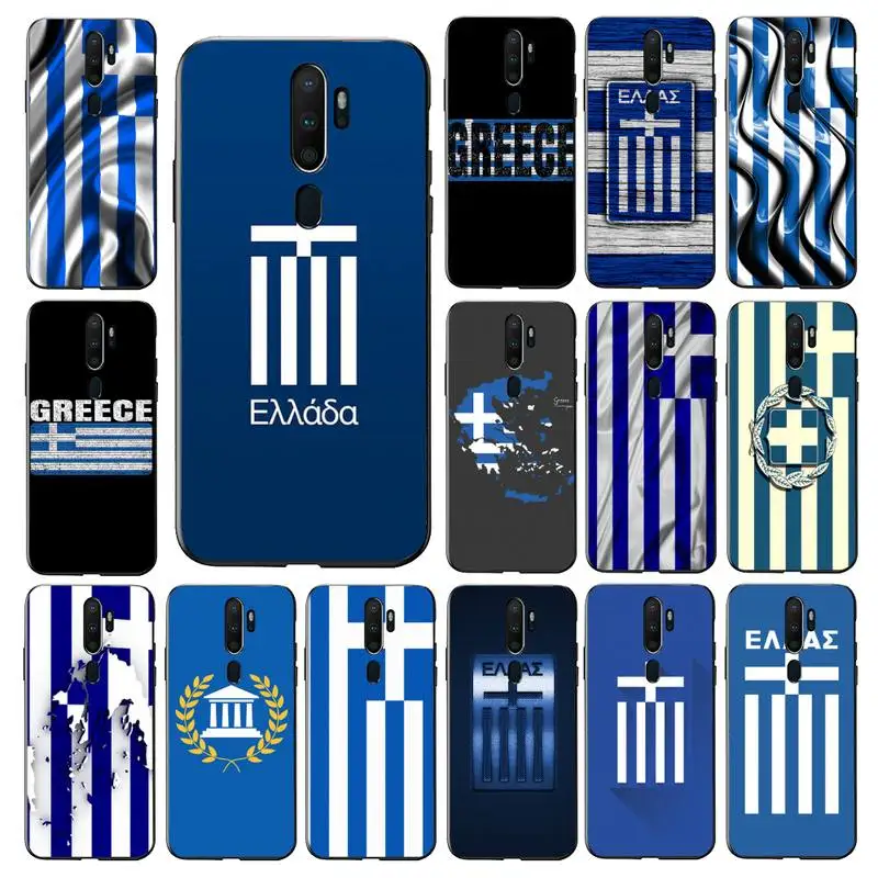 

FHNBLJ Greece Greek National Flags Phone Case for Vivo Y91C Y11 17 19 17 67 81 Oppo A9 2020 Realme c3