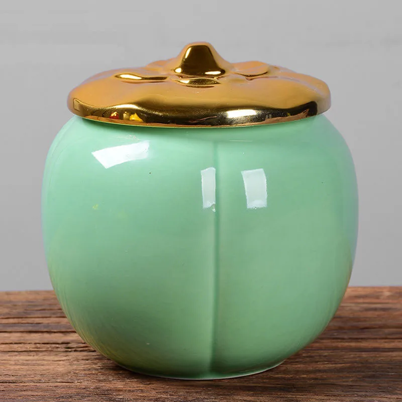 Pumpkin Shape Porcelain Storage Box Halloween Decor Candy Sealed Cans Food Package Container Kitchen Jar Tea Tank | Дом и сад