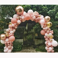 96pcs morandi peach balloon garland arch kit chrome rose gold ballon for baby shower wedding birthday party decor new year2021