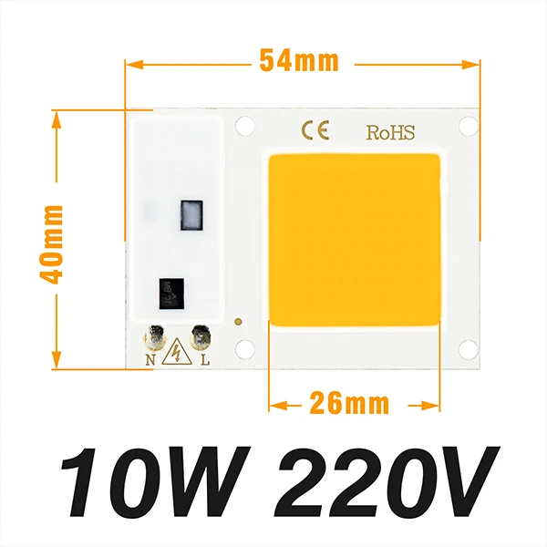 10W Warm White Светодиодный Cob бисер 10 Вт 20 Вт 30 Вт 50 Вт теплый белый холодный белый светильник для выращивания ac220в умный IC чип для наружного растительного потока светильник Точечный светильник DIY - Цвет: 10W Warm White