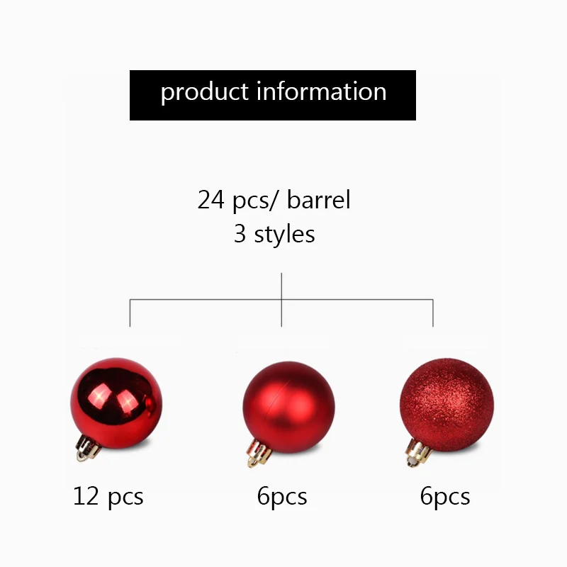 Новогодние украшения для рождественской елки 24 шт./партия 60 мм рождественские