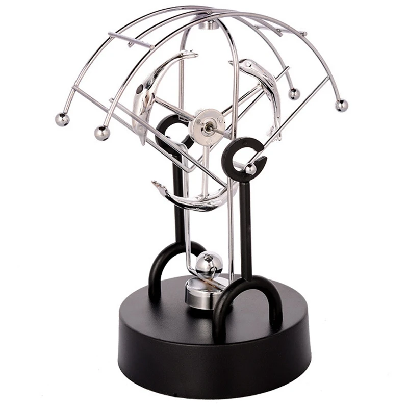 Creative Dolphin Energy Rotating Swing Iron Ornaments Fashion Newton Ball Pendulum Home Decorations Art Crafts Gifts Toys | Дом и сад