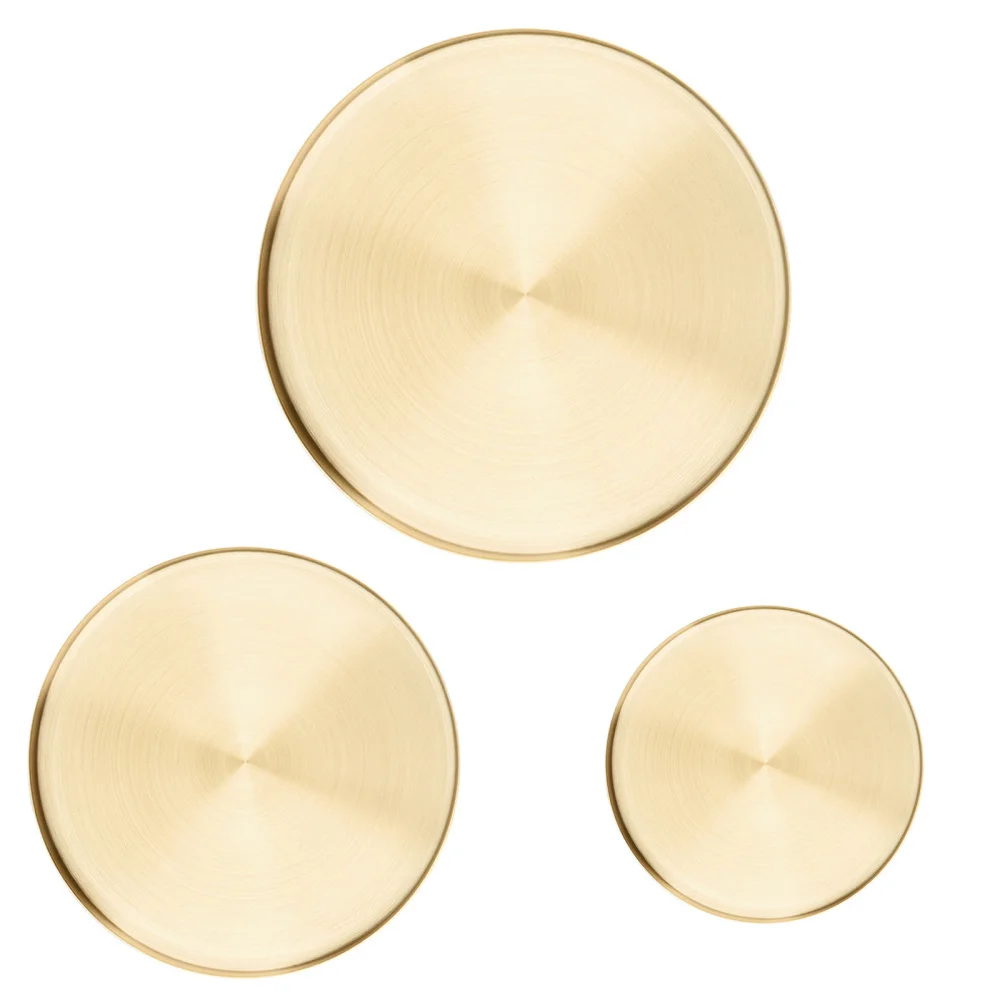 Поднос металлический для хранения тортов круглый поднос золотого цвета из