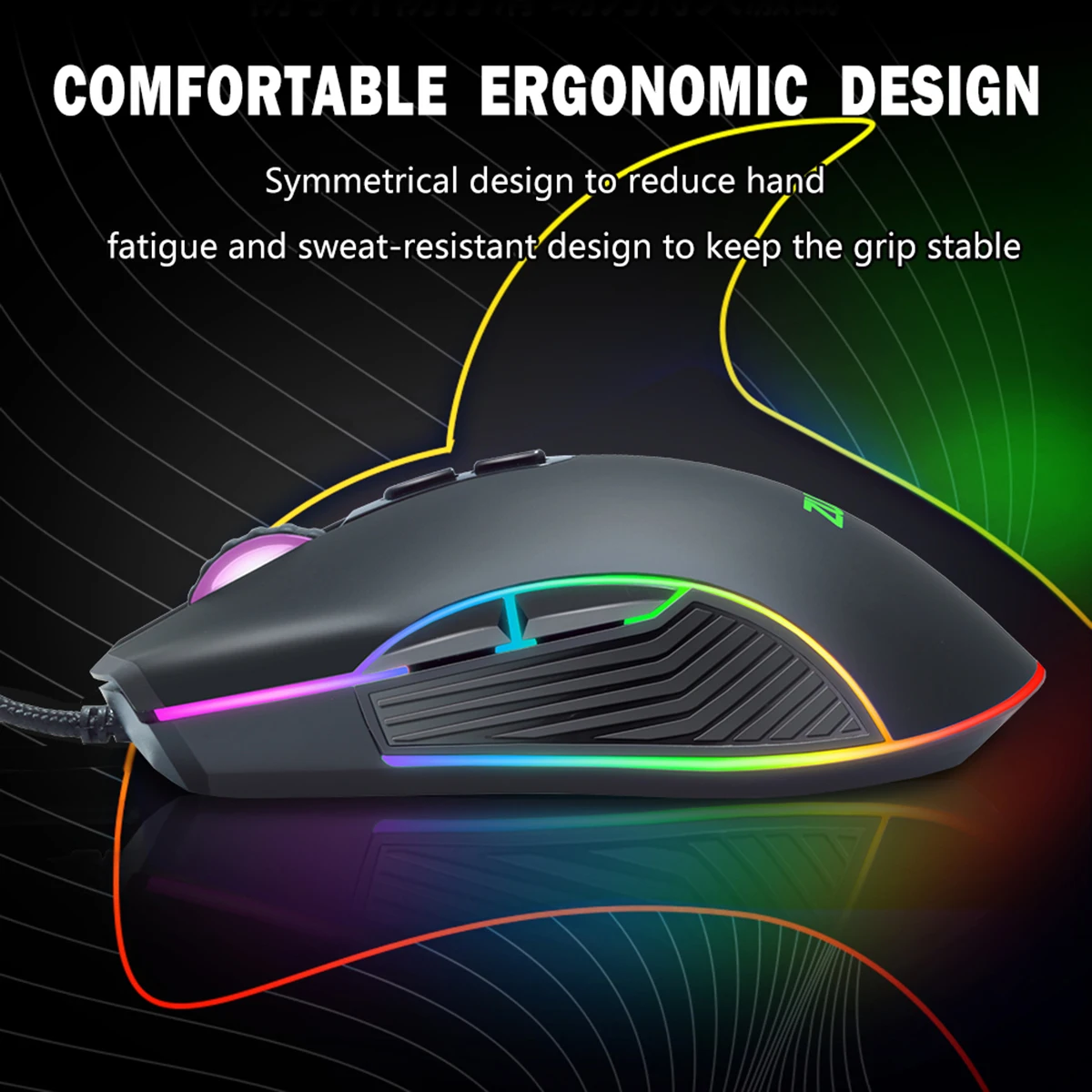 profession wired gaming mouse computer mice 7200dpi optical sensor rgb light backlight mause for pc laptop gamer free global shipping