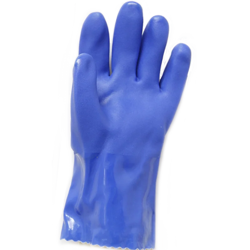 

Blue oil resistant gloves XL plus waterproof cotton brie PVC household gloves