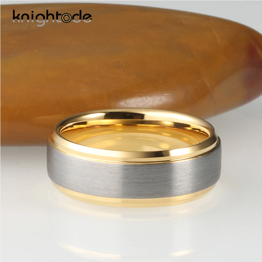 6 мм 8 Золотой вольфрамовый карбидный Свадебный ремешок для пары вольфрамовое