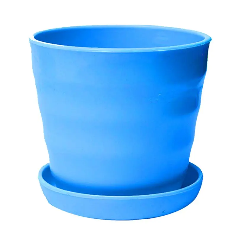Пластиковый круглый цветочный горшок для растений с поддоном домашнего офиса и