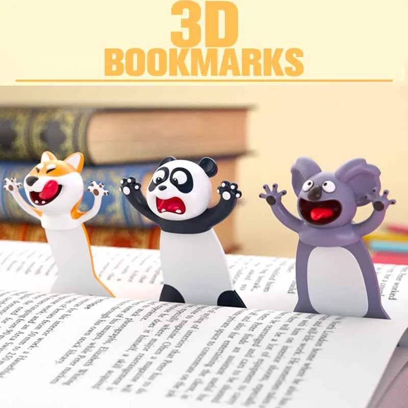 

Закладка-книжка детская из ПВХ, с 3D стерео мультяшными животными