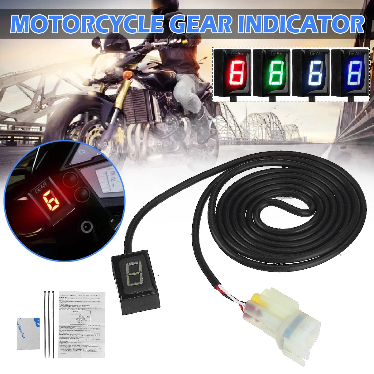 

Motorcycle Ecu Direct Mount 1-6 Speed Gear Display Indicator For Honda For Kawasaki ER6N Z1000SX Ninja300 Z1000 Z800 Z750 versys