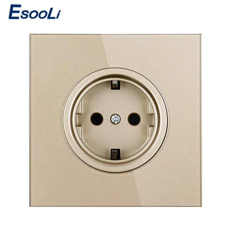 EsooLi панель адаптера зарядного устройства из золотого стекла 16 А европейская
