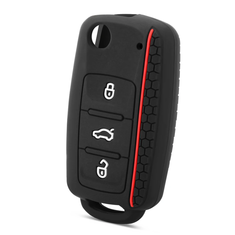 Силиконовый чехол для ключей от машины VW POLO Bora Beetle Passat Tiguan Golf Jetta Eos SKODA Fabia Octavia