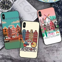 amsterdam city poster phone case for iphone 13 12 11 mini pro xs max 8 7 6 6s plus x 5s se 2020 xr