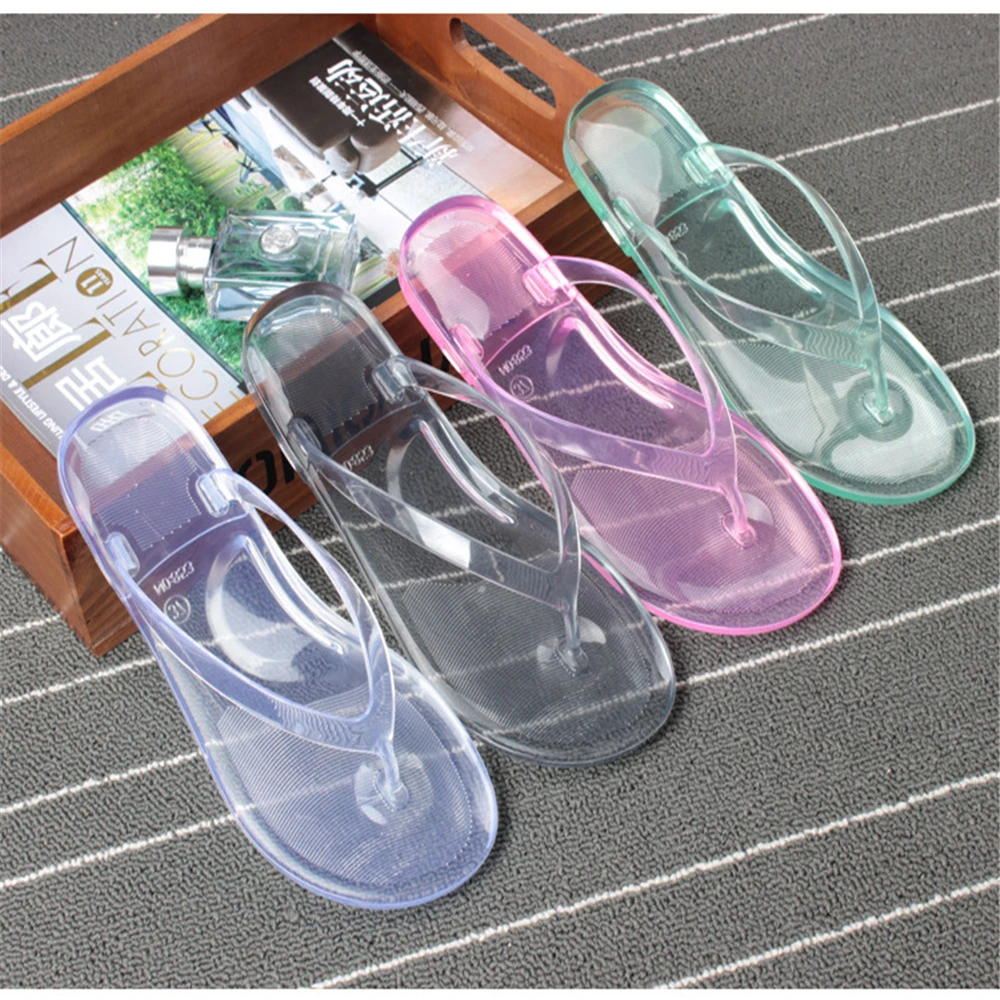 Вьетнамки женские прозрачные шлепанцы яркие плоские сандалии повседневные