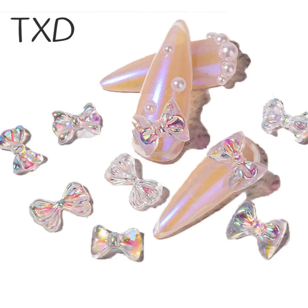 

TXD Crystal Glitter Nails Art Accessories 3D Manicure Design Mixed Size Butterfly Bow Jewelry For Decorations DIY Tools