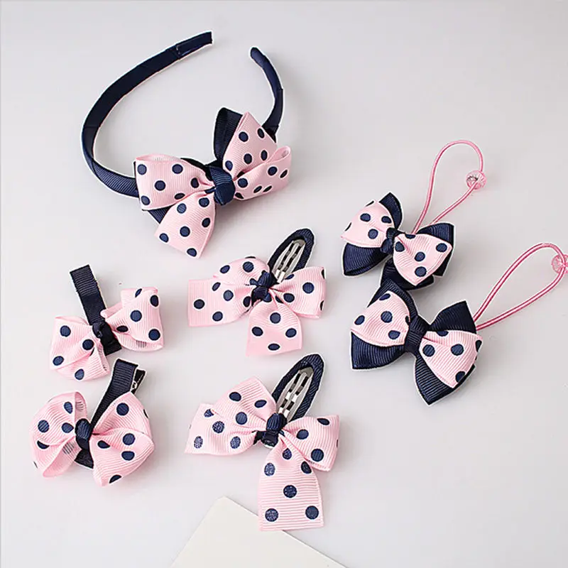 

7Pcs/set Kid Girl Infant Baby Headband Bow Flower Hair Band Accessories Headwear Wholesale/ratil