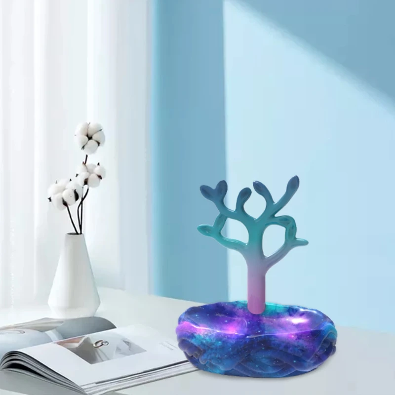 

DIY Crystal Epoxy Silicone Tree Bud Small Jewelry Decoration Storage Box Mould