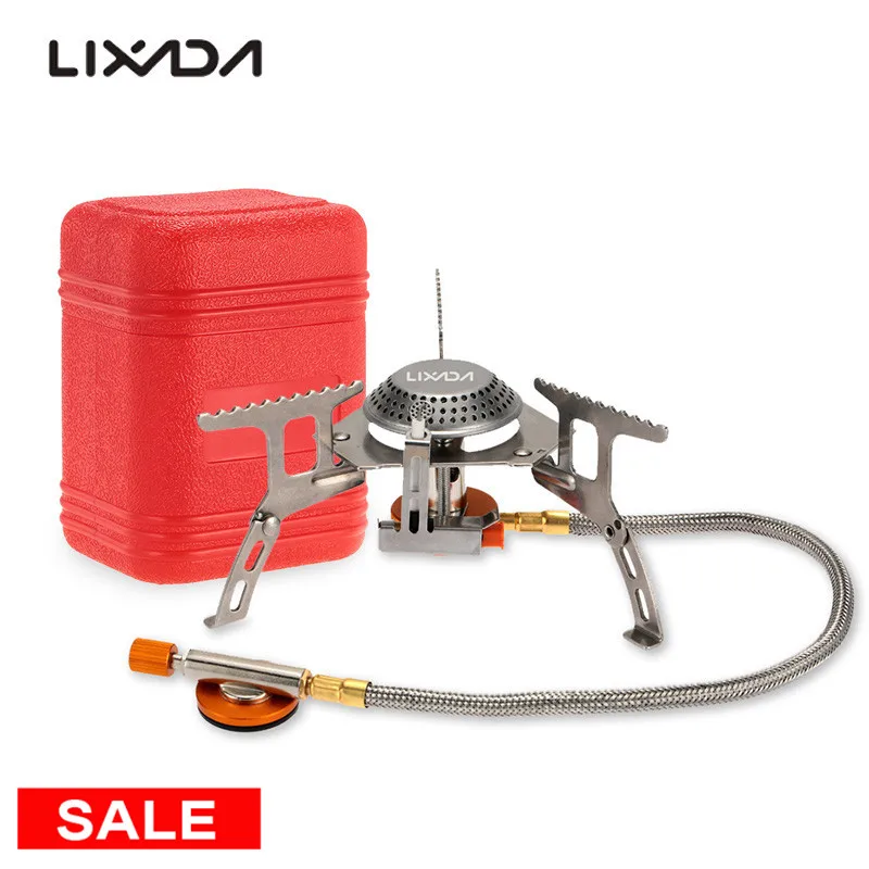 Lixada, Складная газовая плита, горелка, походная плита, кухонная посуда для пикника, раздельные печи, походные газовые печи для кемпинга, охоты, пеших прогулок