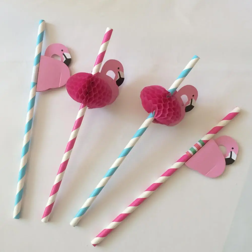 5 шт. милые Фламинго декорационных бумаг питьевой Коктейльные трубочки Свадебная