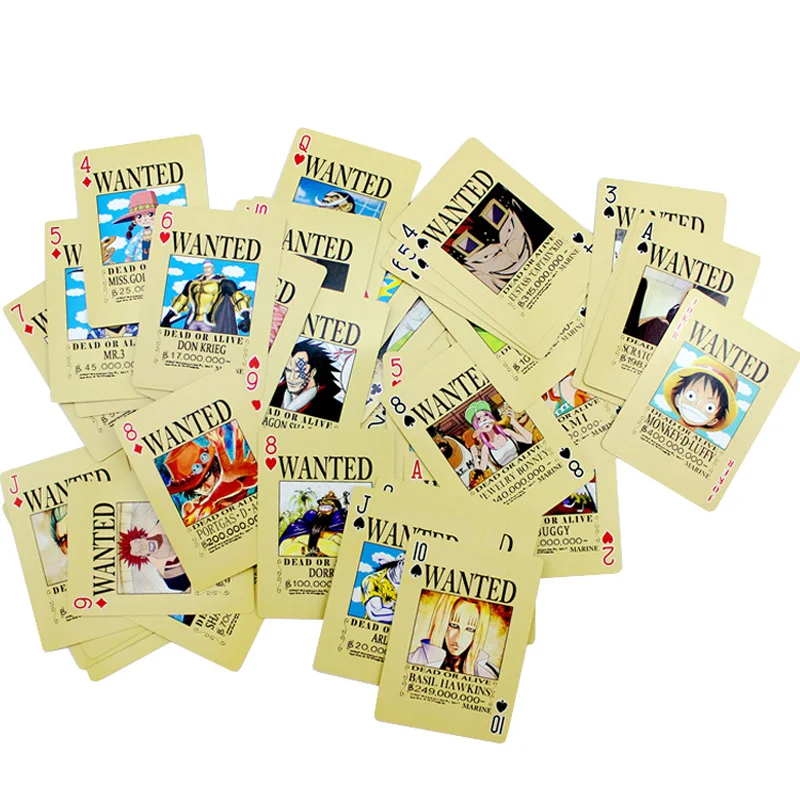 

54pcs/set One Piece Poker Card Cartoon Anime Straw Hat Luffy Joe Ba Sorong Reward Wanted Toy Gift Box Packaging