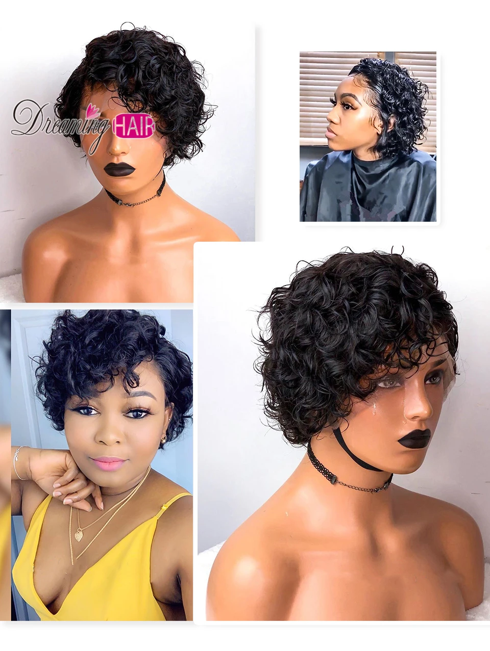 Pixie Cut парик кудрявый боб парик кружевные передние человеческие волосы парики для черных женщин короткий Боб кружевные передние парики 13x4 Pixie кружевной парик предварительно выщипанный
