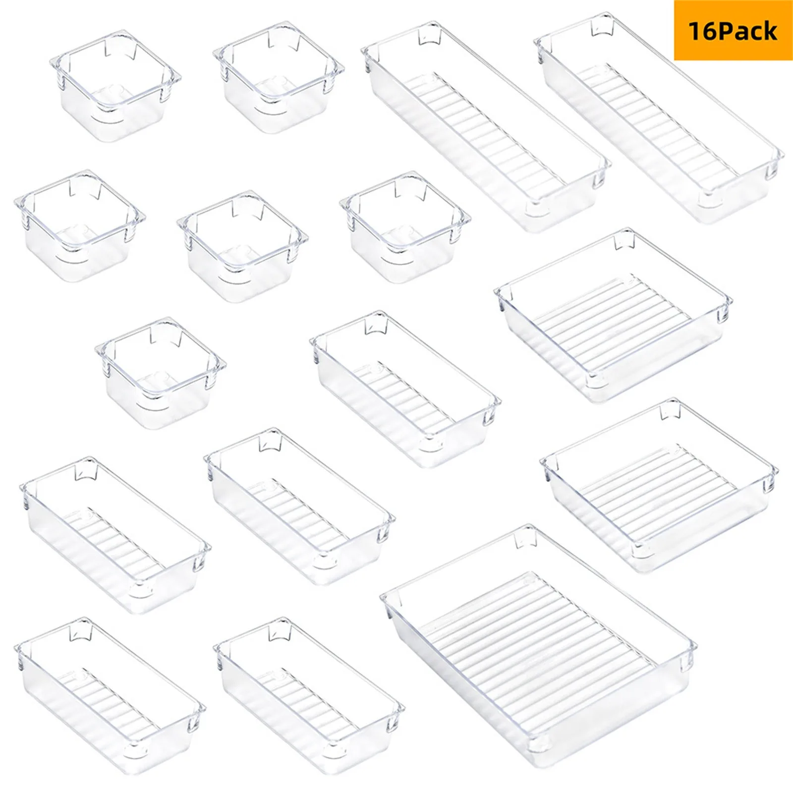 

16PCS Simple cosmetic storage box Large-capacity Multilayer Drawer Desktop Jewelry Storage Box desk drawer storage tray Makeup
