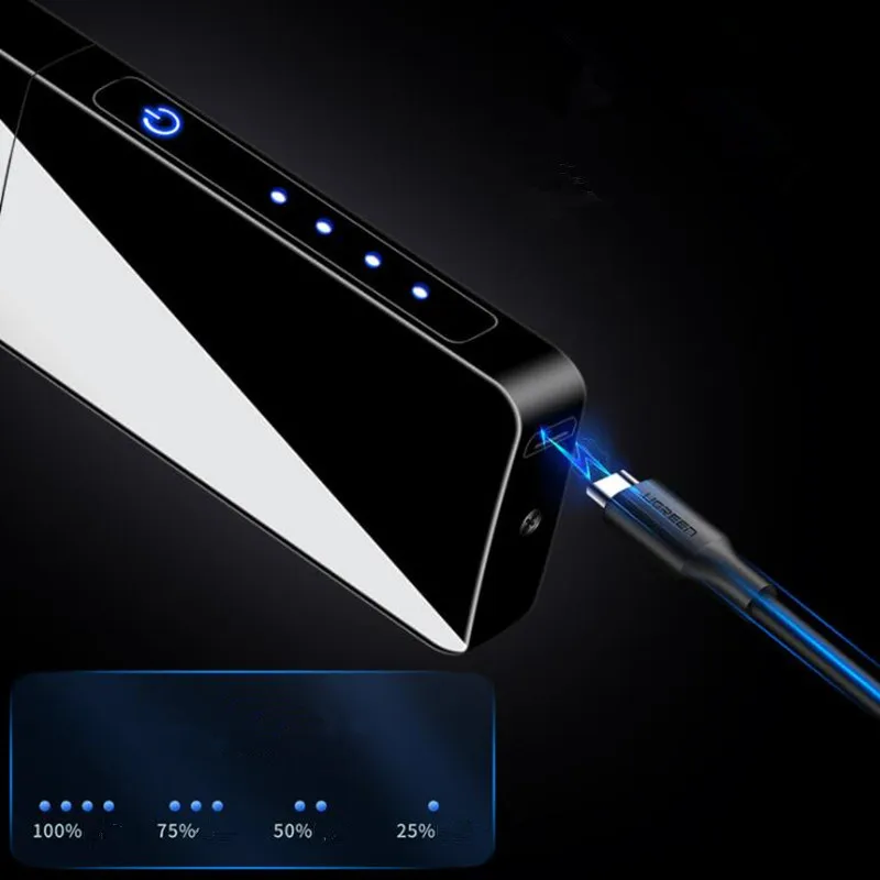 Дизайн вращающаяся дуговая Зажигалка сенсорная USB зарядка электронная плазменная ветрозащитная электрическая зажигалка