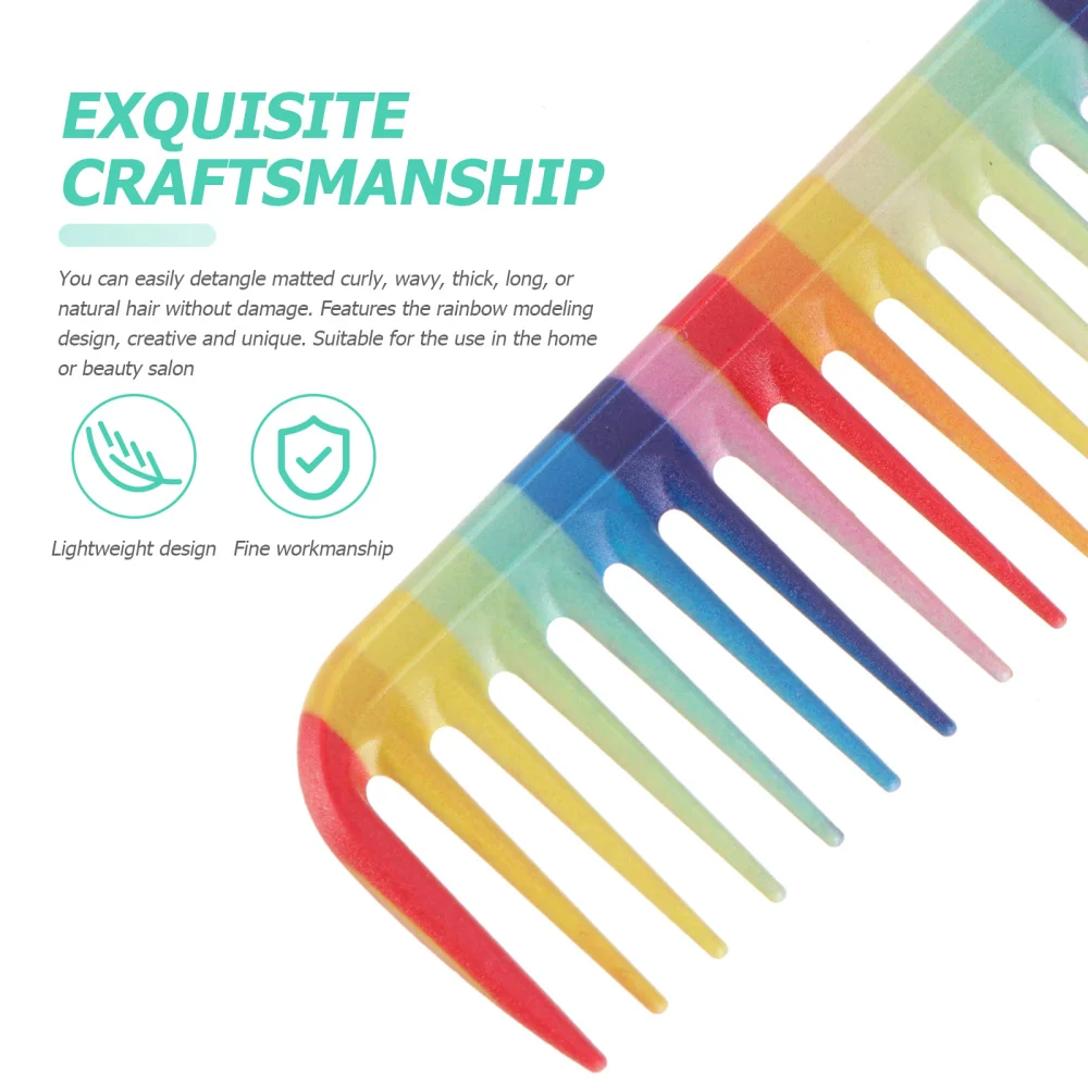 

3pcs Colorful Hairstyling Combs Rainbow Modeling Hairdressing Tools Pintail Comb