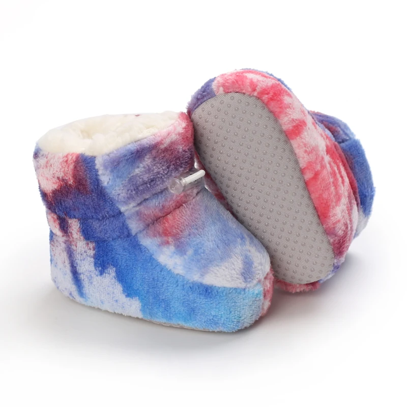 Детские зимние милые ботинки для девочек прогулочные мальчиков со звездами