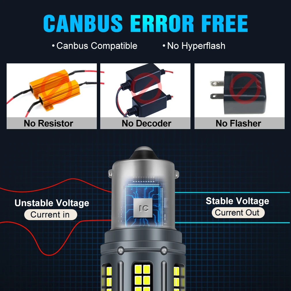 2 шт. автомобильные светодиодсветодиодный лампы Canbus P21W BA15S T20 7440 W21W T25 3156 |