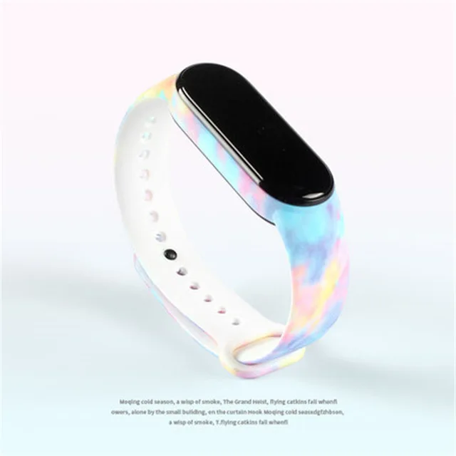 Сменный ремешок для Xiaomi Mi Band 5 4 3 звездное небо Цветной силиконовый Amazfit |