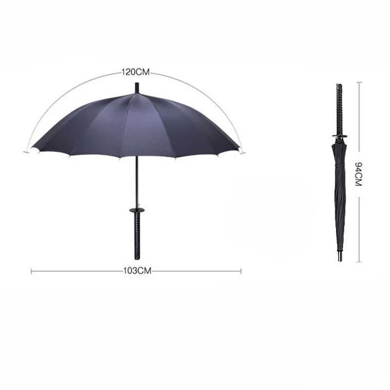 

Creative Long Handle Large Windproof Samurai Sword Umbrella Japanese Ninja-like Sun Rain Straight Umbrellas Automatic Open