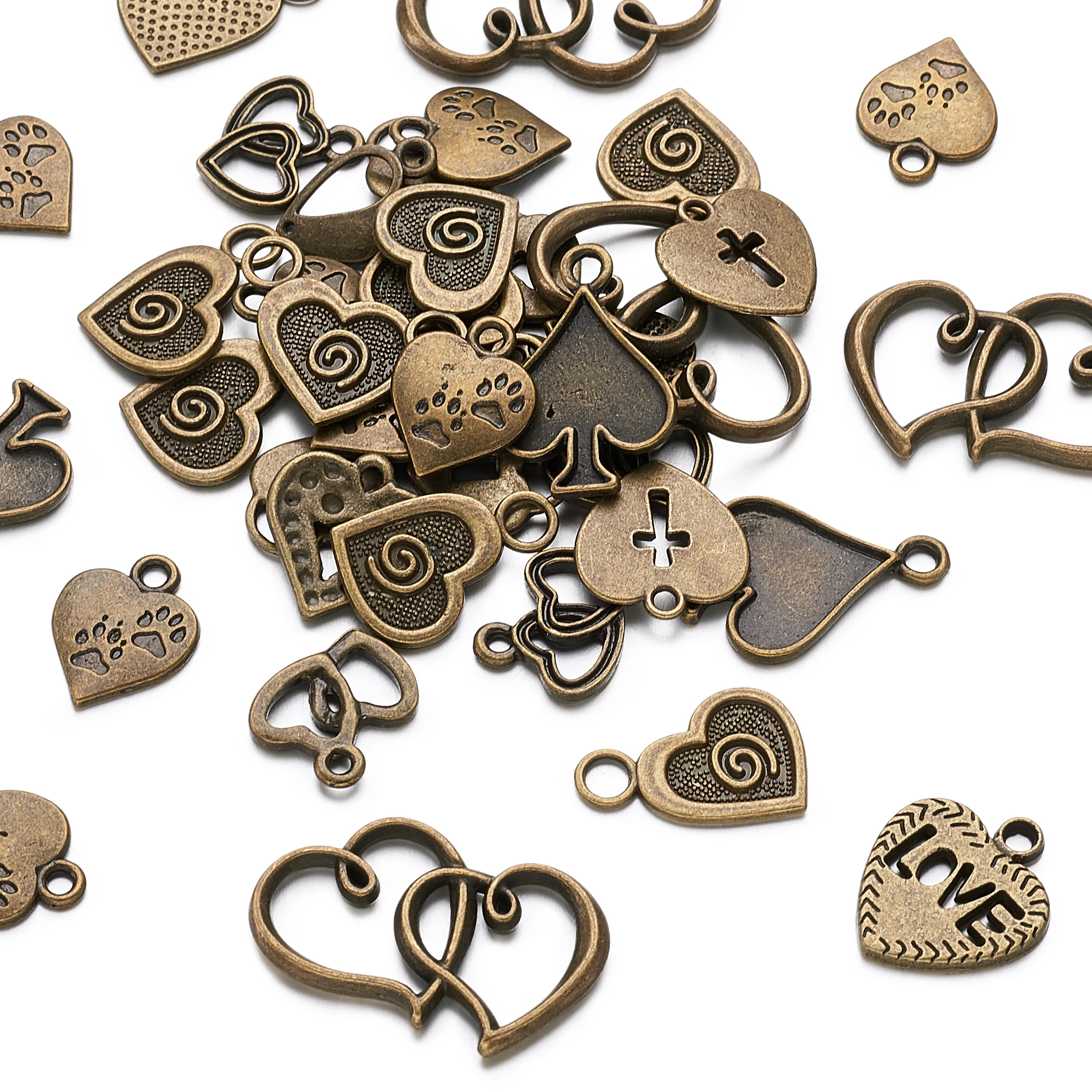 

50 шт. подвески в форме сердца из тибетского сплава маленькие подвески для самостоятельного изготовления ожерелий и сережек Ювелирные издел...