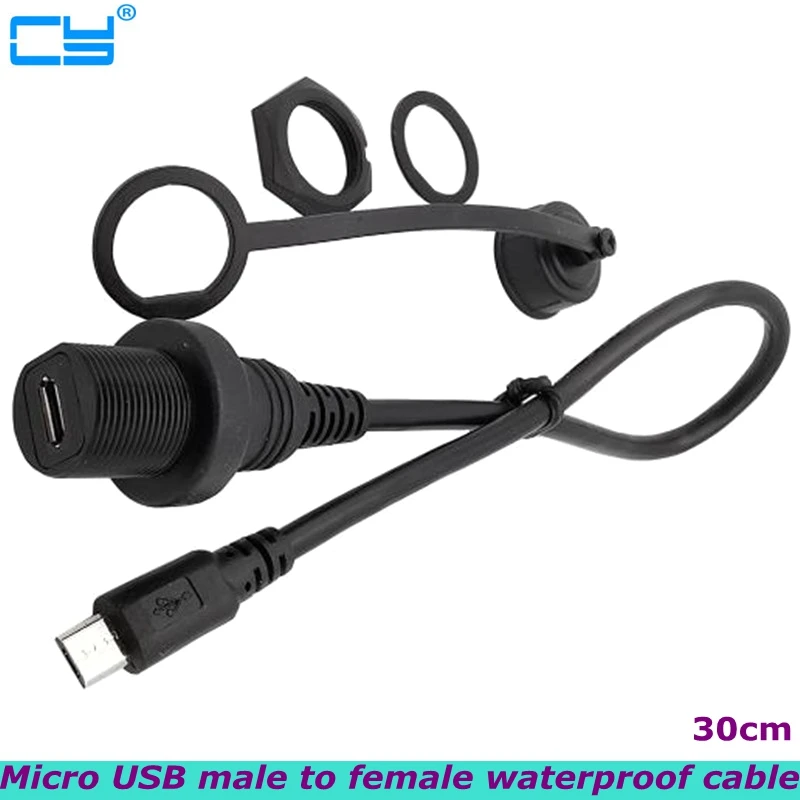 

USB2.0 micro 5Pin male-to-female AUX embedded panel installation extension cable, used for car truck wheel ship dashboard Micro
