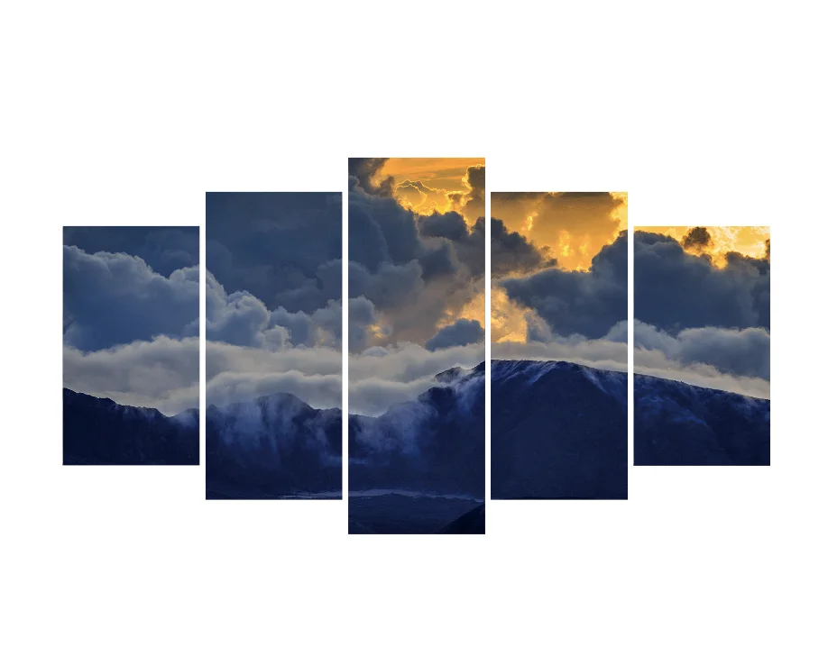 

Painting Canvas Printed Pictures Wall Art Landscape Poster 5 Pieces Modern Artwork Mountain Cloud Home Decor For Living Room