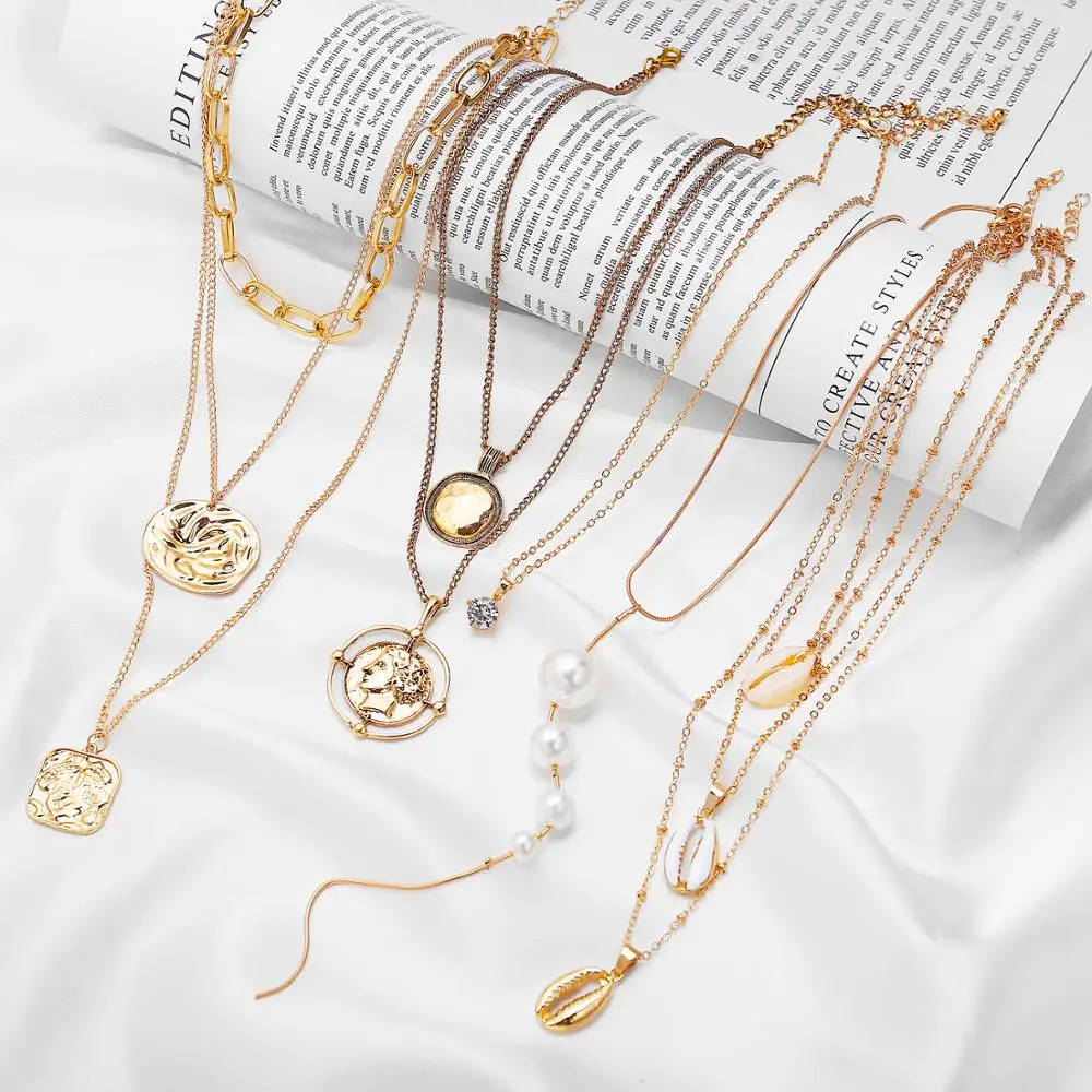 17 км богемная монета Лунная ракушка карта бусы ожерелья 2019 для женщин