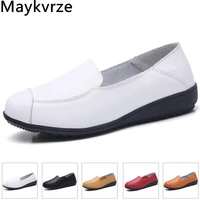 women shoes genuine leather fashion comfortable breathable womens flats casual shoes high quality 087