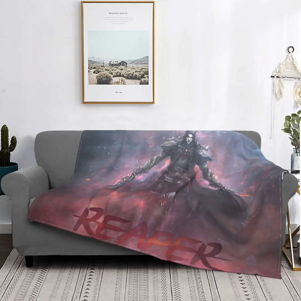 

Overwatch Pharah FPS Game Blanket Flannel Reaper Cozy Soft FLeece Bedspread