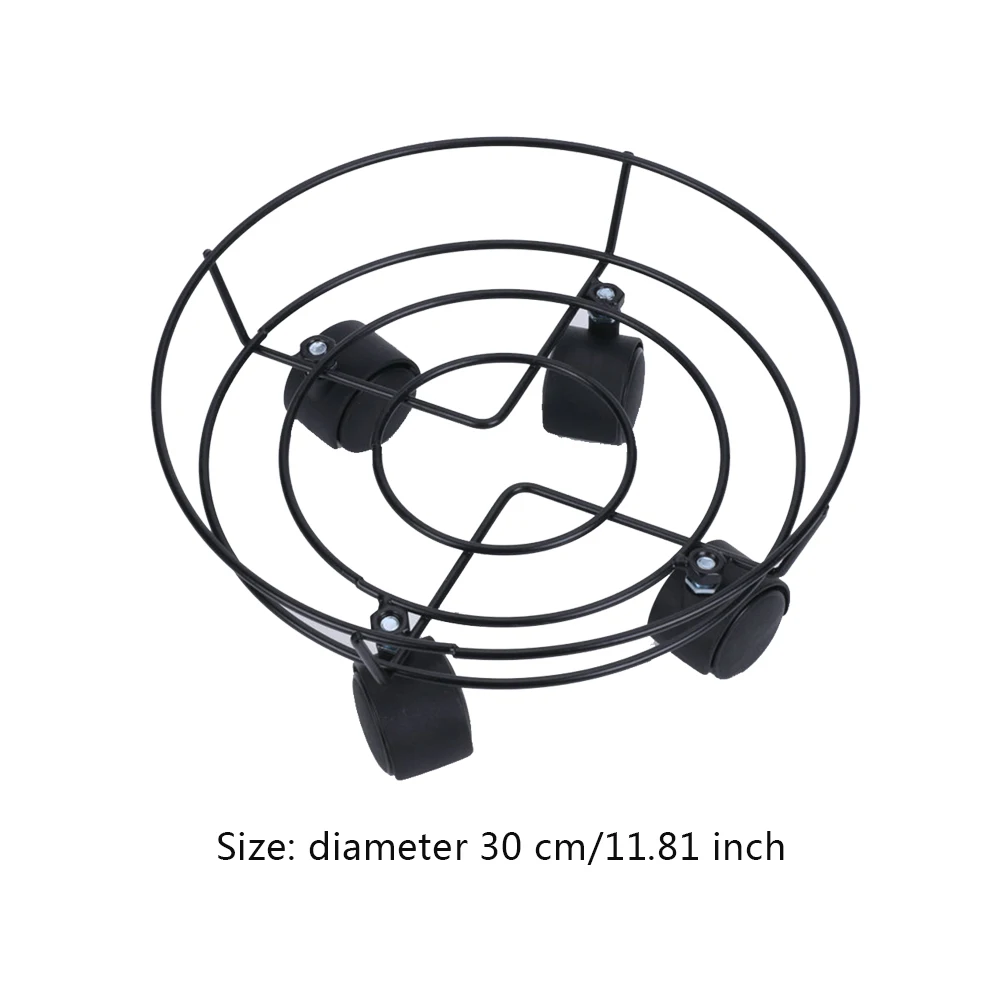

Plant Caddy Wheel Flower Pot Rack Iron Rolling Movable Plants Stand Flower Pot Mover Tray Coaster Planter Base For Garden