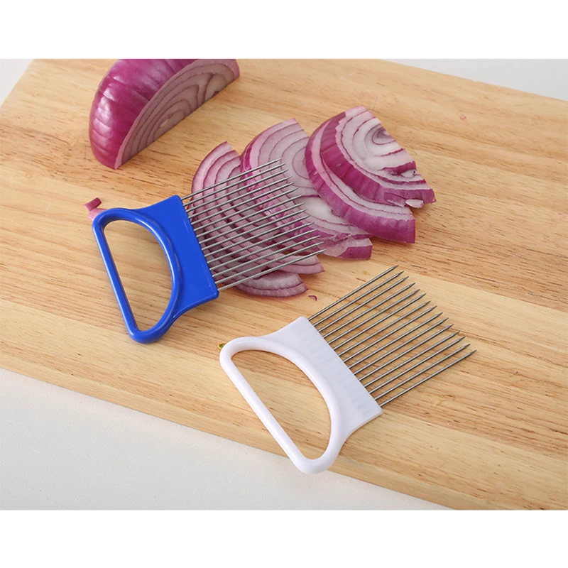 Нержавеющая сталь резчик лука вилка для фрукты овощи Slicer Резак томатов Ножи