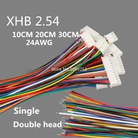 10pcs xhb 2 54mm single plug wire connector 102030cm 24awg wire double head forward and reverse 2345678910p
