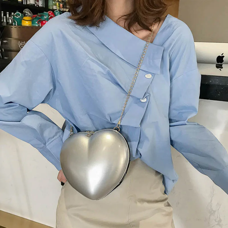 

Shoulder Bag Women Zipper Heart-shaped Crossbody Bag Simple Fashion Messenger Famous Brand Designer Bags 2020 Fashion