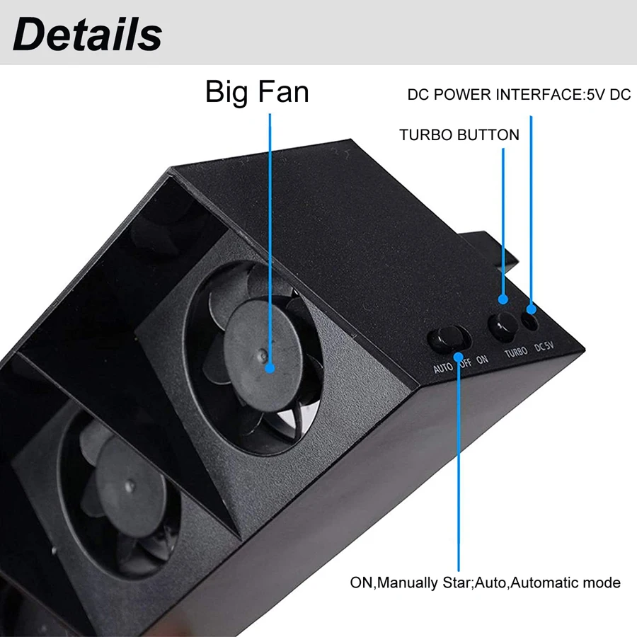 Комплект 2 в 1 быстрый охлаждающий вентилятор PS4 + концентратор 5 охлаждающих