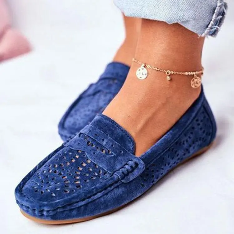 

2021 Women Moccasins Shoes Ladies Slip On Loafers Casual Comfort Woman Sewing Suede Flats Female Soft Bottom Lightweight New